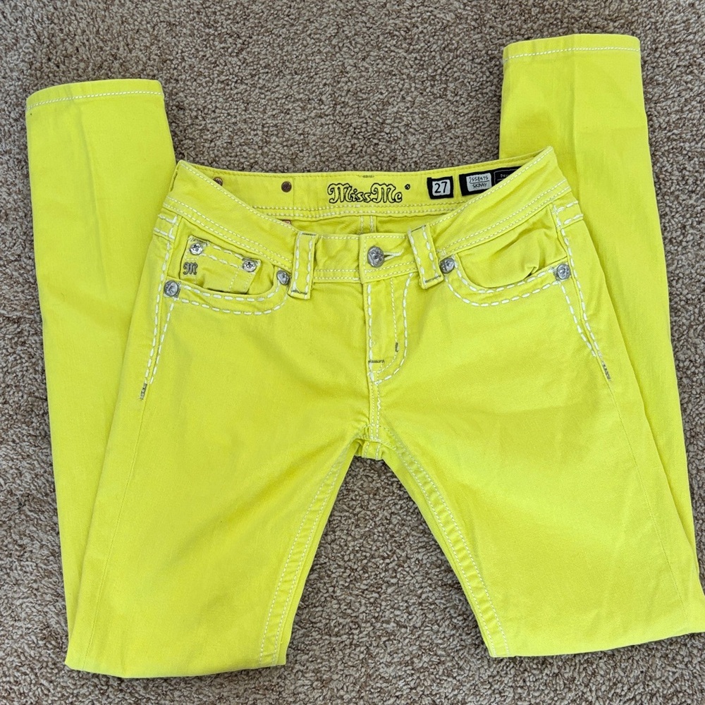Miss Me Vibrant Yellow Denim Pants